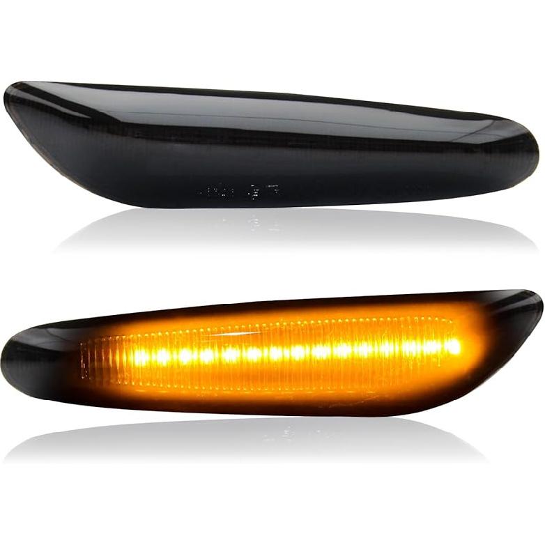 D-Lumina LED Side Marker Lights Smoked Lens White For Honda Civic 2016- 10Th Gen Civic Sedan Coupe Hatchback, Front Bumper Fender Side Marker Light,