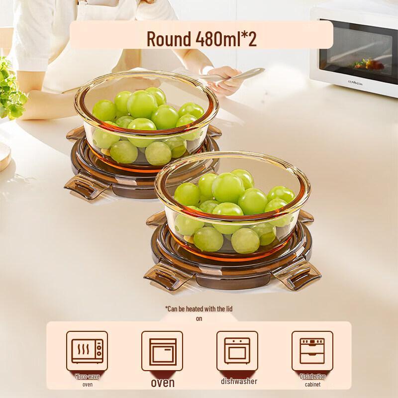Glass Microwave Lunch Box with Sealed Lid