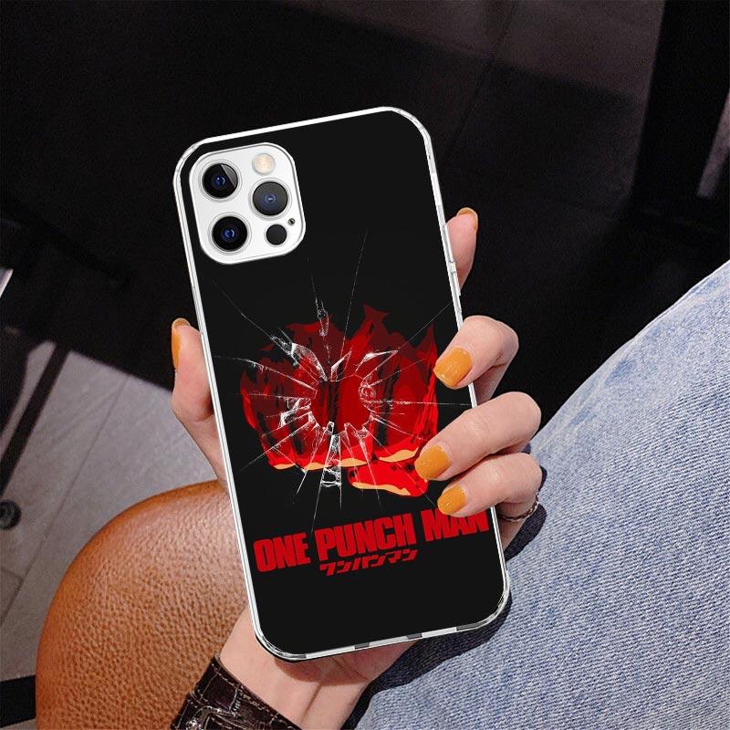One P-Punch-Man Saitama King Phone Case For iPhone 13 12 Mini 11 Pro Max XS XR X SE 7 8 Plus 5S 5 6S 6 Gift Print Cover Fundas