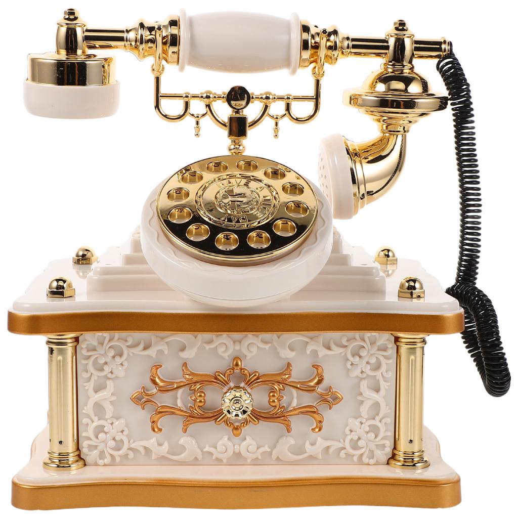 Vintage Telefon Stacjonarny Pudełko na Muzykę Retro Telefon Stacjonarny Dekoracja Biurka ABS Wykonane Elegancki Akcent Domowy do Szafki Biurka Przedpokoju Dekoracja