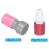 PATIKIL Self-Inking Number Stamp, 10-Digit Stamp with 20mm Number Rings, Notebook Type, Refillable Ink, Pink Case