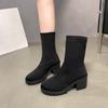 2025 New Women Luxury Plus Size Women's Boots Couple Socks Shoes Women's Thick Bottom Casual Knitted Ankle Boots Size 35-43