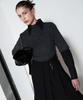 320SHOWROOM Mock Neck Short Sleeve Knit Charcoal Gray