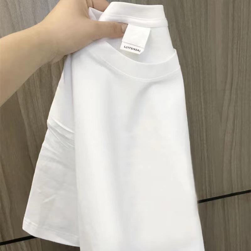 Pánské a dámské tričko s krátkým rukávem z ledového hedvábí - Volný střih, Hongkongský styl, Letní móda