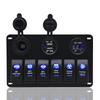 Universal Car Switch Panel 12V Voltmeter Dual USB Accessories For Marine Boat Caravan RV Electric Digital Display Switches