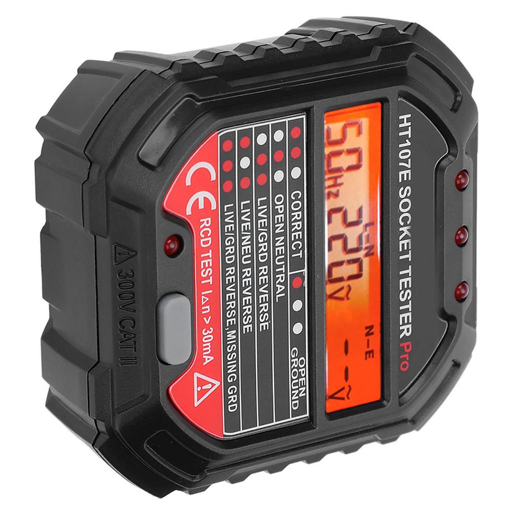 HT107E Socket Outlet Tester Accurate LCD Display Circuit Polarity Voltage Detector