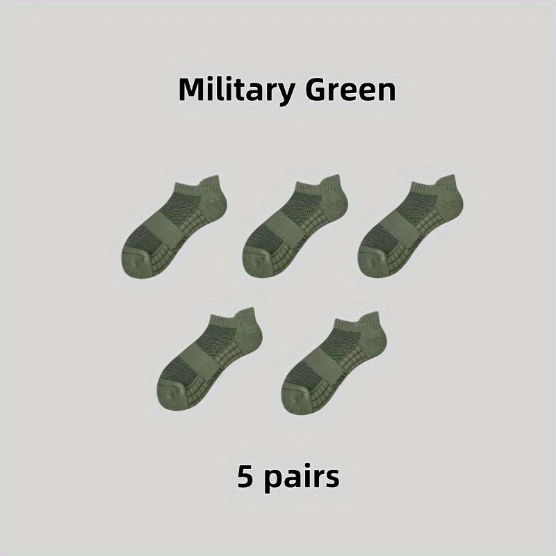 

5 пар носков-лодочек из чистого хлопка: Унисекс весна/лето дышащие носки для спорта на открытом воздухе с махровой подошвой и щиколоткой в повседневном стиле