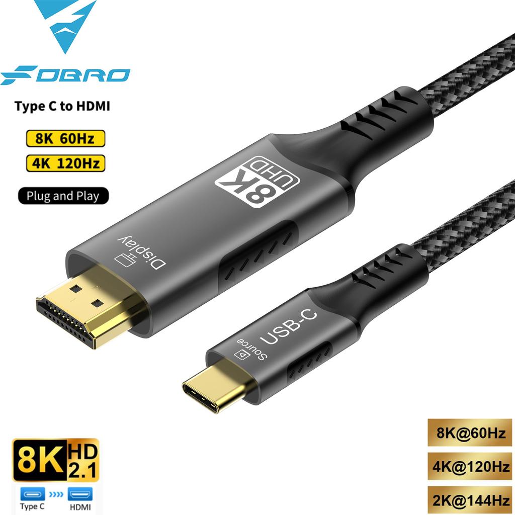 Cavo USB C a HDMI 8K@60Hz 4K@120Hz Cavo HDTV Compatibile HDMI Tipo C per Convertitore TV MacBook Air iPad Adattatore USB-C HDMI
