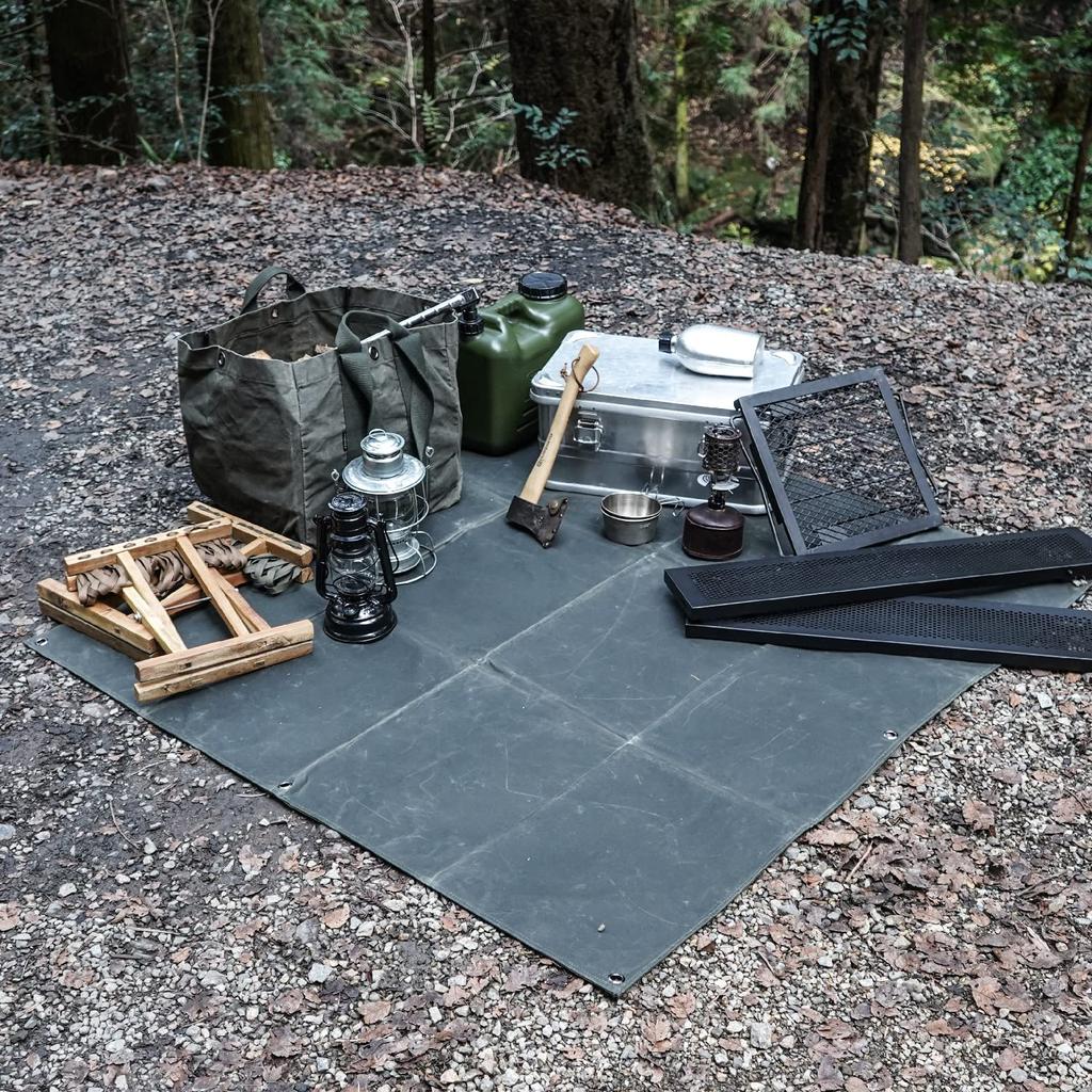 Asobito Natural Cotton Authentic 140cm Wide X 138cm Multi-Sheet L, Camel, Storage, Waterproof, 100% Canvas, Design, Deep, Camping, Outdoors, ab-056CM