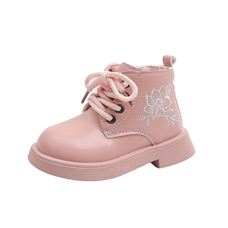 New autumn and winter girls' Martin boots, children's soft-soled leather short boots, low-cut short boots for young girls