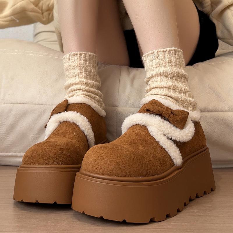 

Женские мягкие эластичные зимние меховые ботинки на толстой подошве, теплые, с холодозащитной подкладкой, нескользящие, износостойкие, повседневные спортивные хлопковые ботинки 39