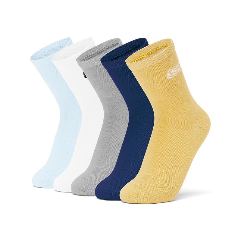 Skechers Kids  5-Pair Antibacterial Mid-Calf Socks L