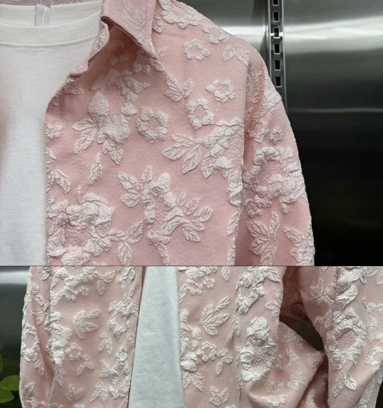 Men's Autumn Embossed Print Casual Shirt and Pants Set