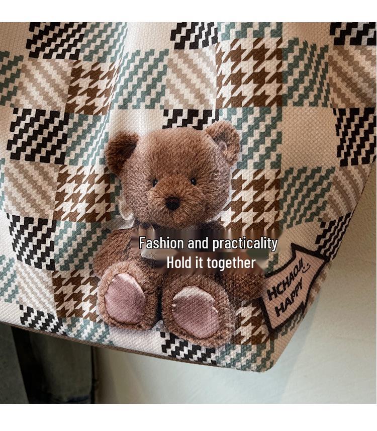 New Style Plaid Tote Bag: Versatile, Large-Capacity, Retro Shoulder Handbag for Women