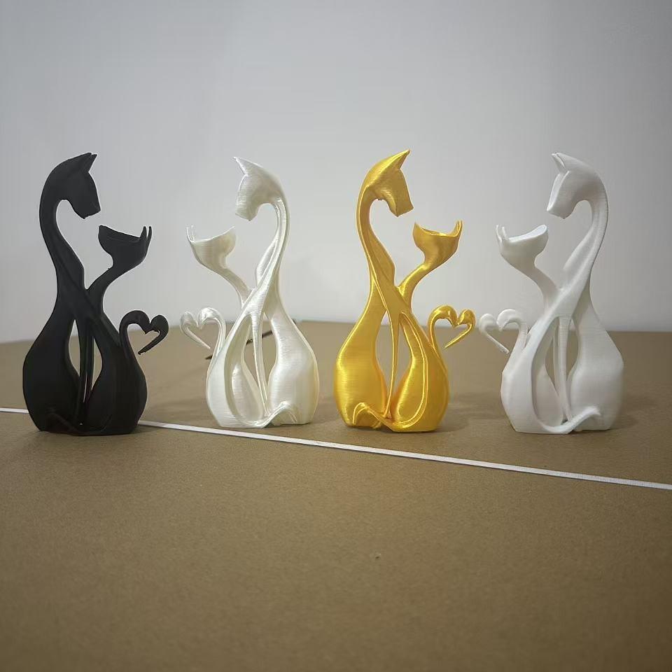 New Popular 3D Printed Elegant Cat Sculpture Ring Tray, Creative And Novel Toy Hand