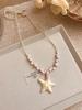 2026 Beach Vacation Style Starfish Pendant Necklace - Woven Clavicle Chain Fashion Accessory for Women