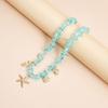 Playful Starfish Drop Necklace Lightweight Alloy Collarbone Chain With Crystal Embellishment For Casual Daily Wear
