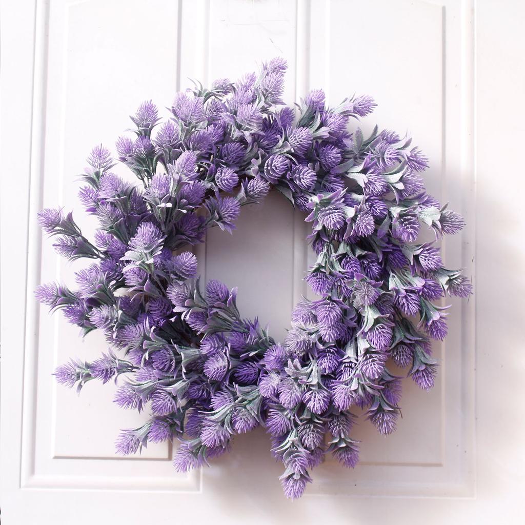 Artificial Flower Wreath for Front Door 18.1 Inch Spring Summer Fake Floral Wreath for Home Wedding Farmhouse Holiday Decor White