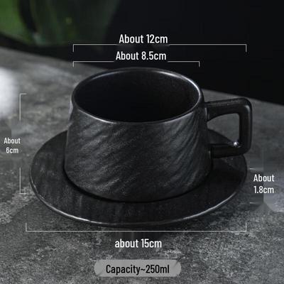 Retro Ceramic Coffee Cup and Saucer Set with Lid