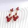 Tassel Long Earrings With Geometric Zircon Stones For Women Summer