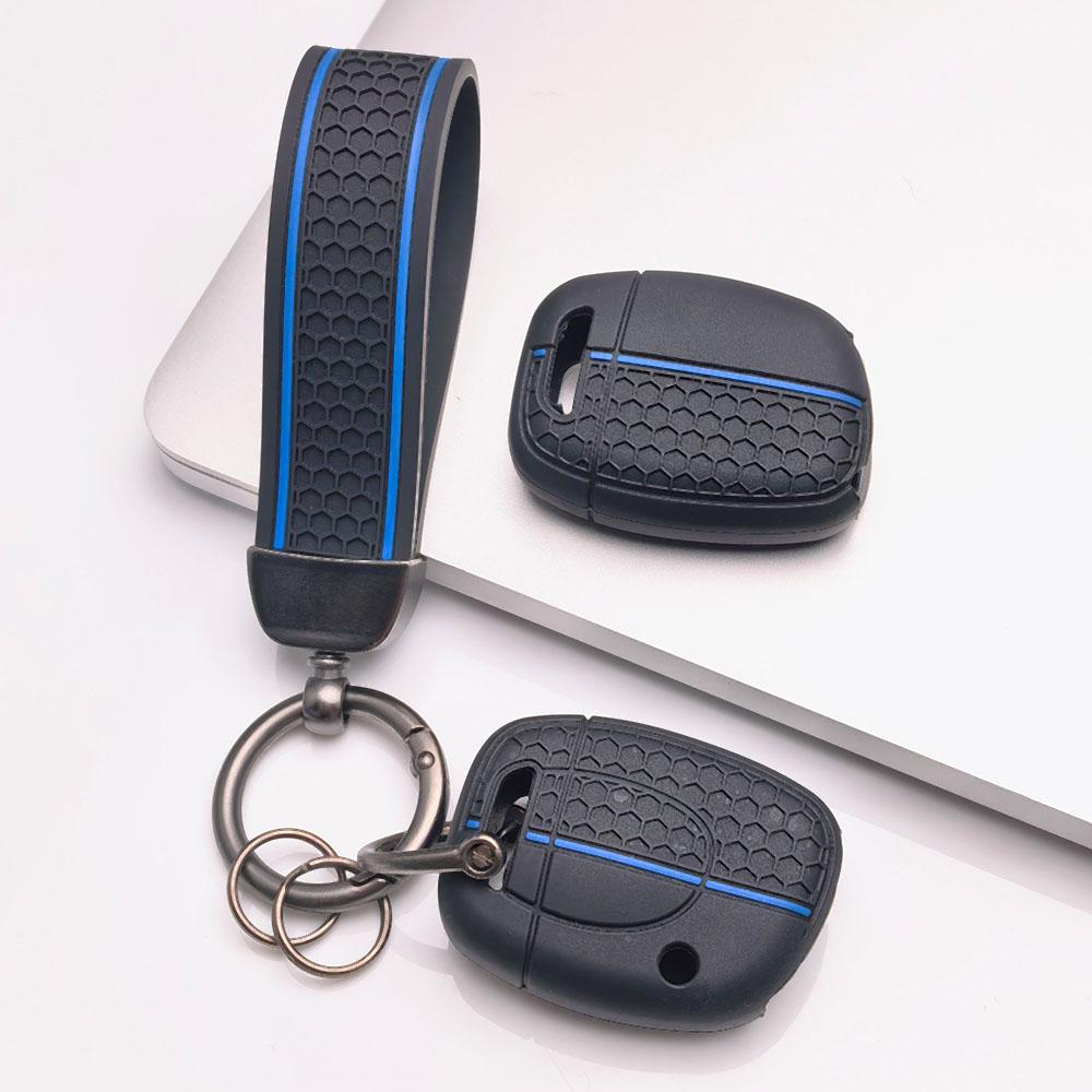Premium Silicone Car Key Fob Cover For Renault Clio Megane Kadjar Captur Koleos Arkana With Keychain Soft Silicone Car Interior Accessories