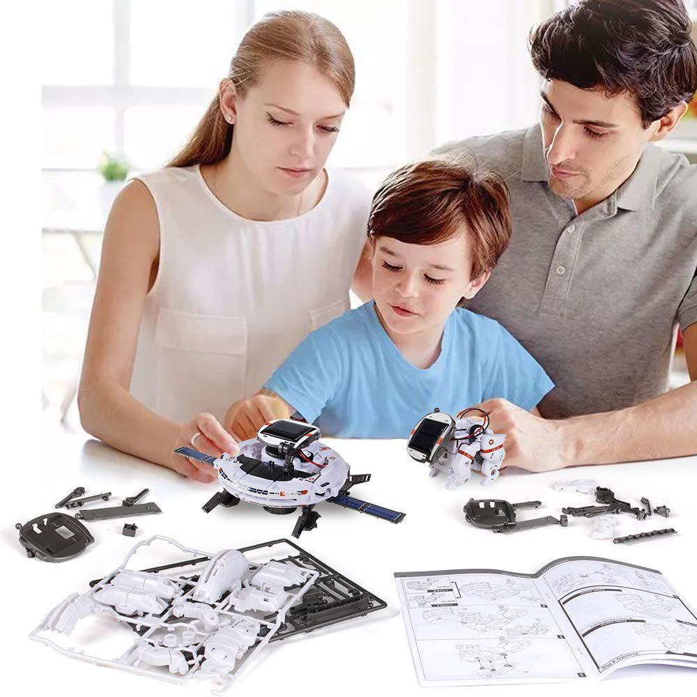 6-in-1 DIY Solar-Powered Space Building Blocks: Self-Assembled Car & Intelligent Robot Toy
