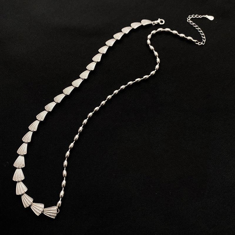 Fan-shaped Shell Necklace Fish Scale Bracelet Temperament Heavy Industry Hand Light Luxury Niche