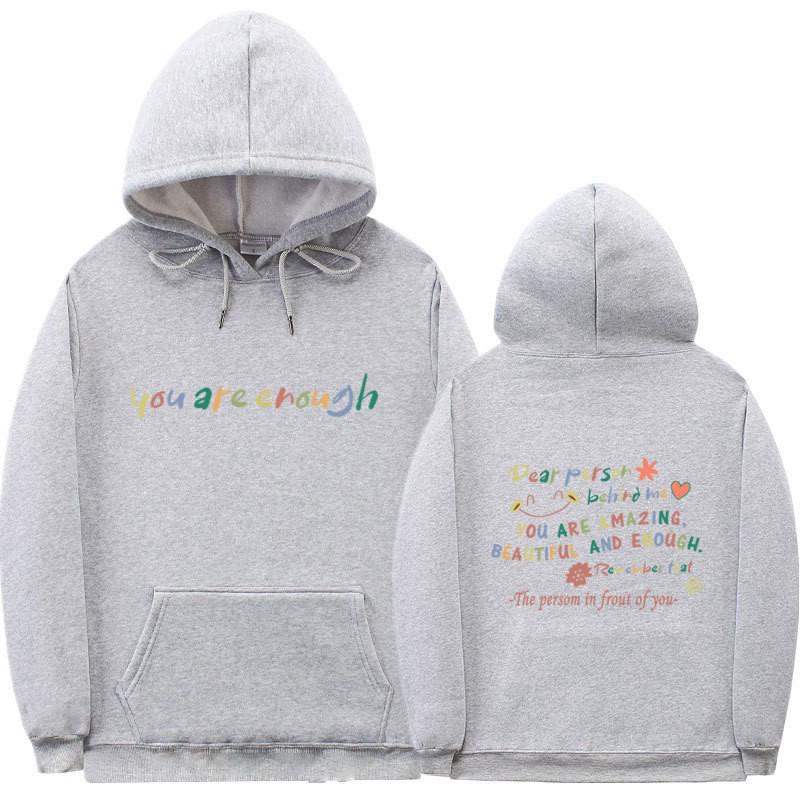 Women's Plus Velvet Hoodie with Letter Print & Kangaroo Pocket - Korean Style Loose Fit