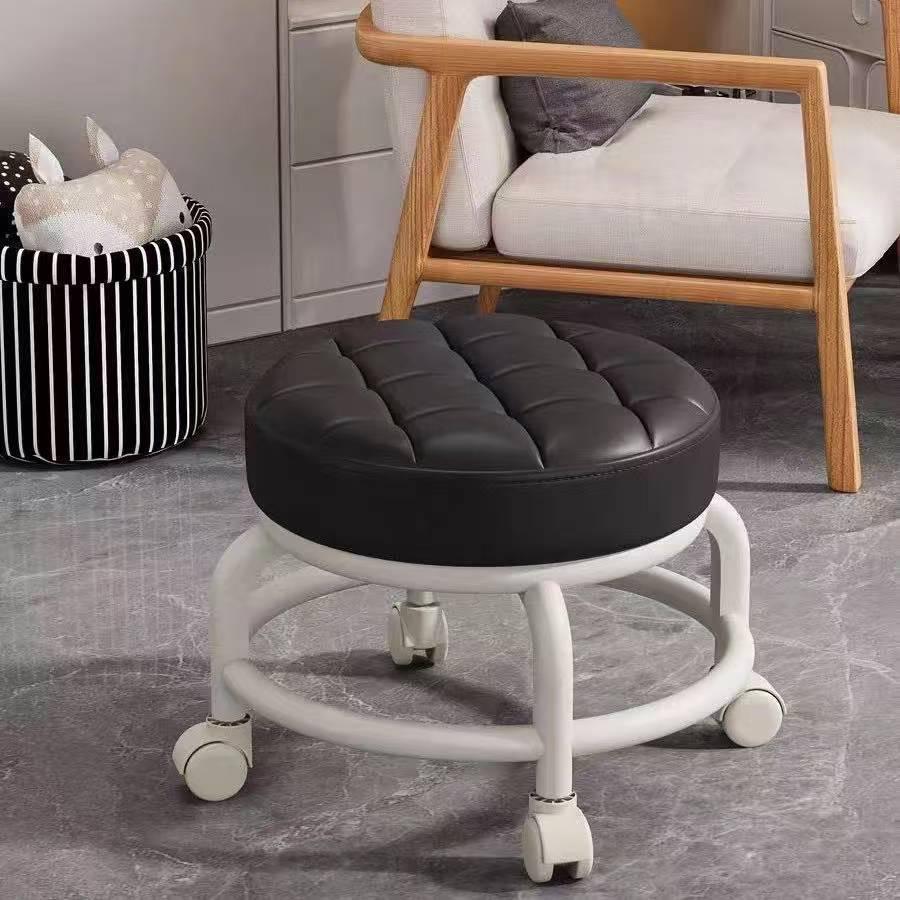 Plastic Swivel Caster Mobile Low Stool for Living Room or Nursery