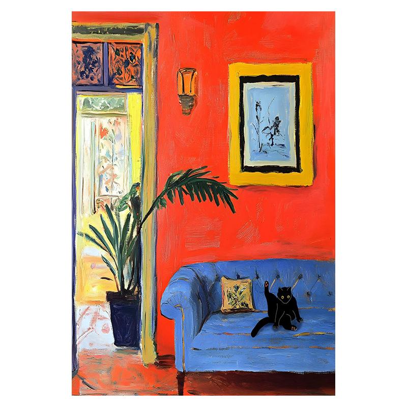 Van Gogh Black Cat Sunflowers Funny Art Matisse Monet Canvas Painting Posters And Prints Wall Pictures For Living Room Decor