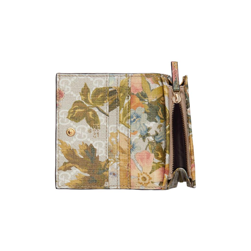 Gucci Portafoglio in tela Ophidia con logo Double G e motivo floreale Portacarte Portafoglio da donna Multicolore 523155-FABH0-9889