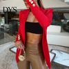 Slim Fit Suit Coat Women Lapel Long Sleeve Cardigan Solid Color Versatile Open Front Jacket Business Outerwear