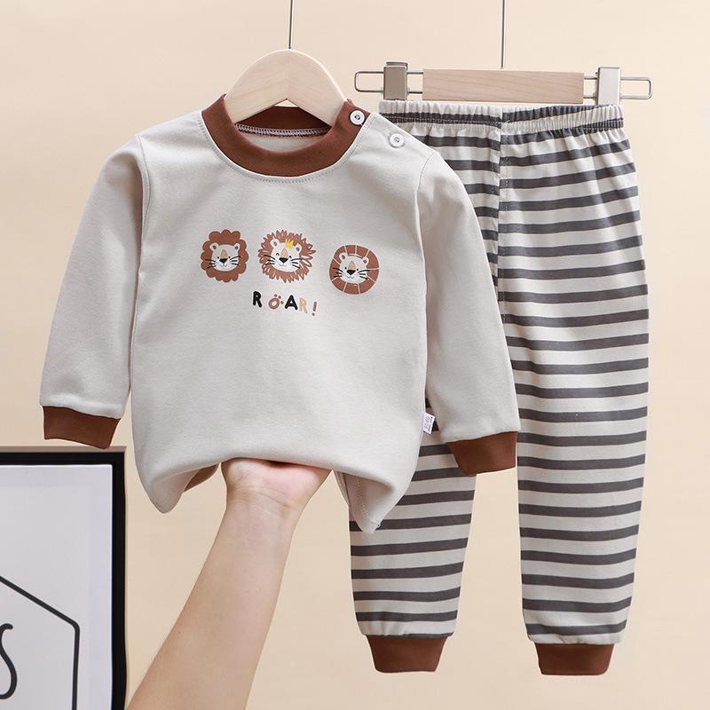 Children's Cotton Pajama Set: Boys' Autumn/Winter Underwear, Tops & Trousers