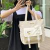 Large-capacity Bag Female Design Sense Student Class Bag Casual Simple Shoulder Bag Contrasting Color Make-up Bag Tutoring Bag Female