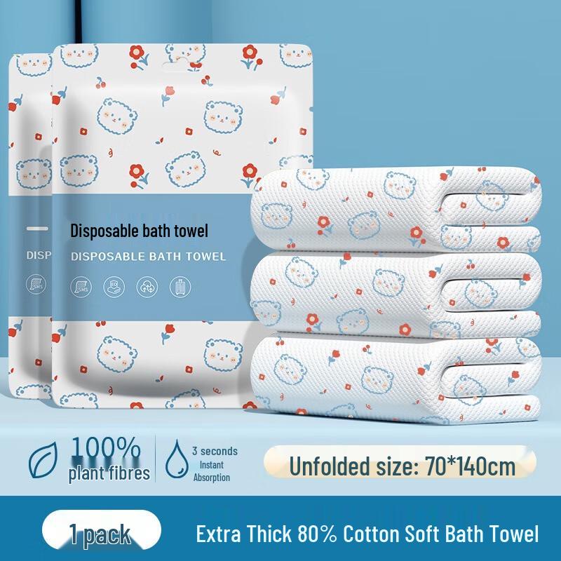 Luzhiyuan Disposable Printed Travel Bath Towels - 10 Pack