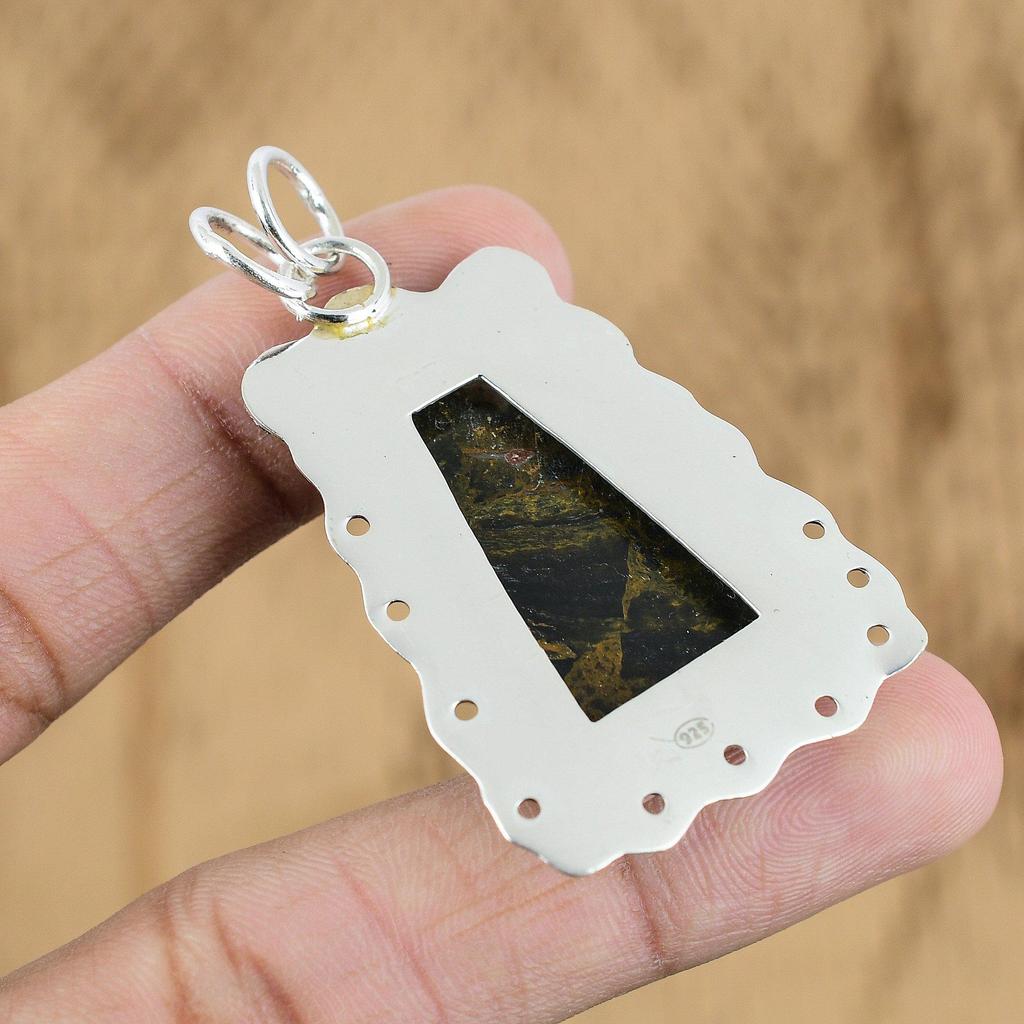 Mothers day Sale Pietersite Stone Sterling Silver Ethnic Wedding Pendant Jewelry