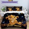 3PC Custom Name Royal Lion Cub Majesty Bedding Set Printed Bedding Set Duvet Cover Closure Includes 1 Duvet Cover & 2 Pillowcases for All Seasons Bedr