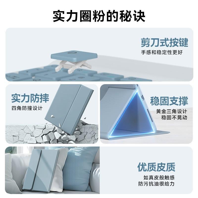 IPad 11th Gen Magnetic Case With Bluetooth Keyboard Folio Stand TPU Cover Shockproof Sleep Wake Support