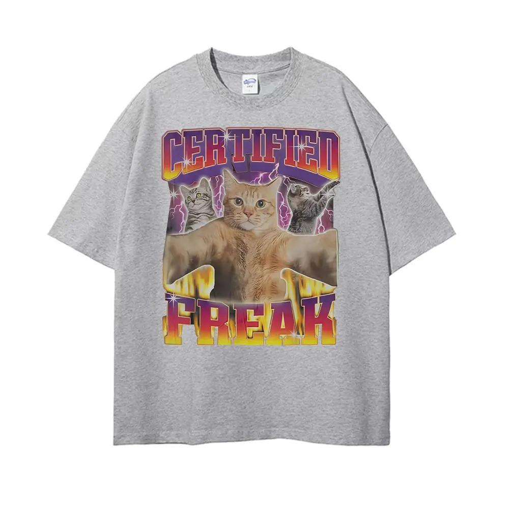 Unisex Summer Short Sleeve TShirt Funny Vintage Cat Meme Oversized Comfortable Stylish Fashion Casual Women And Men Tshirts