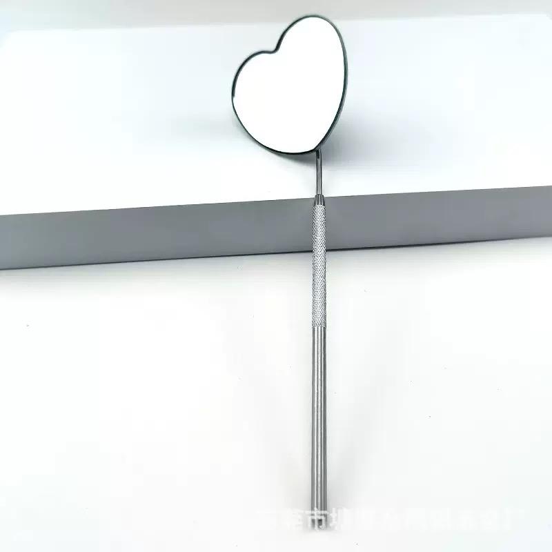Makeup Mirror Custom Heart Handheld Mirror Bling Diamond Rhinestone Personalized Silver Pocket Hand Mirror