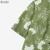 ZANZEA Women Short Sleeve Print Blouse and Long Skirts Summer Two Piece Suit Sets