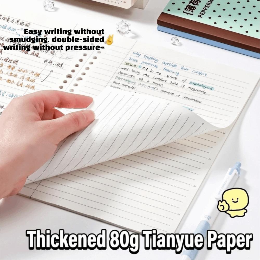 1 pcs/set Polka Dot B1 Loose Leaf Notebook Horizontal Line Inner Page Thin Soft Cover Lined Journal 61 Sheets Lightweight