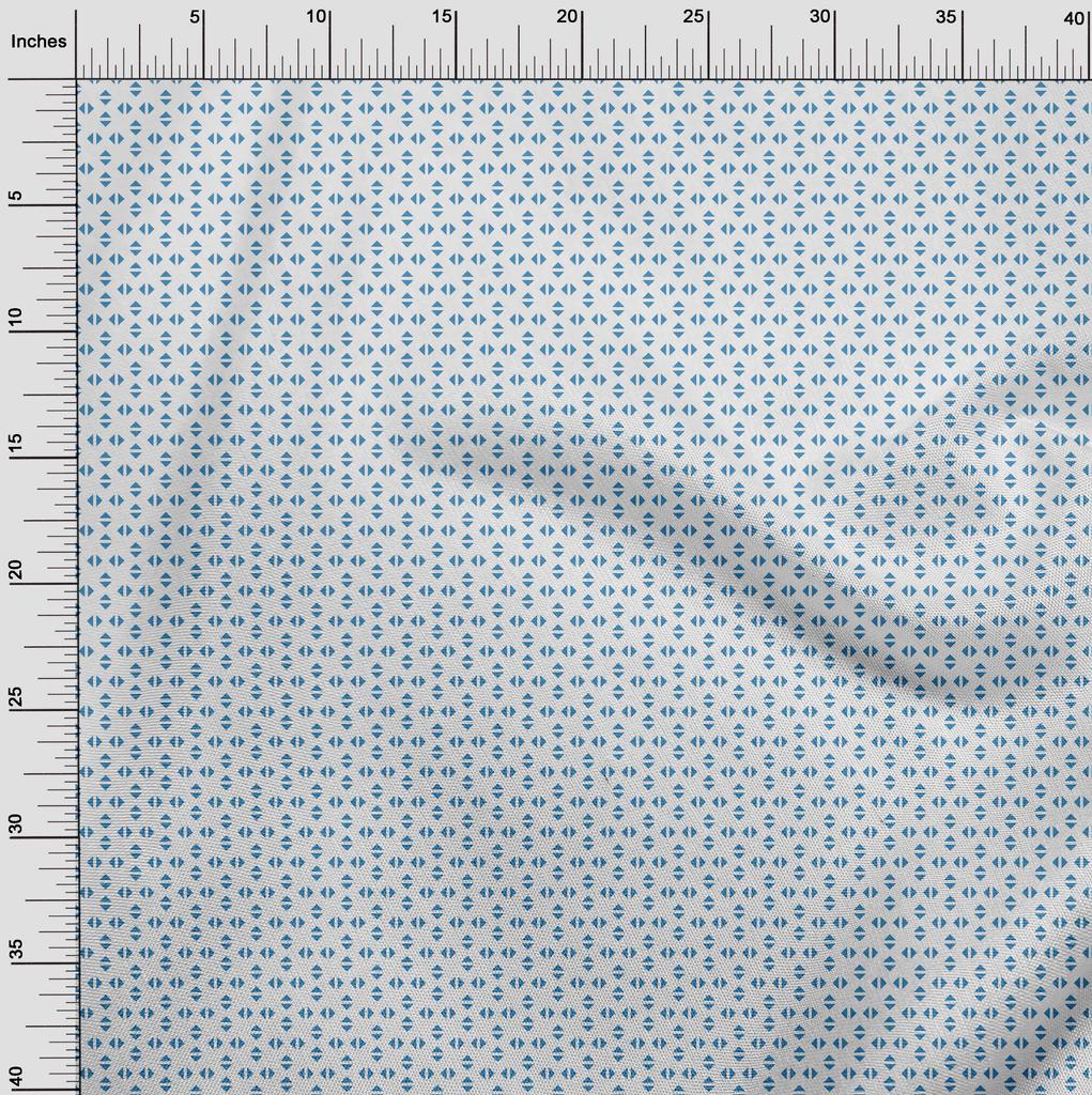 oneOone Cotton Flex Blue Fabric Geometric Craft Projects Decor Fabric Printed By The Yard 40 Inch