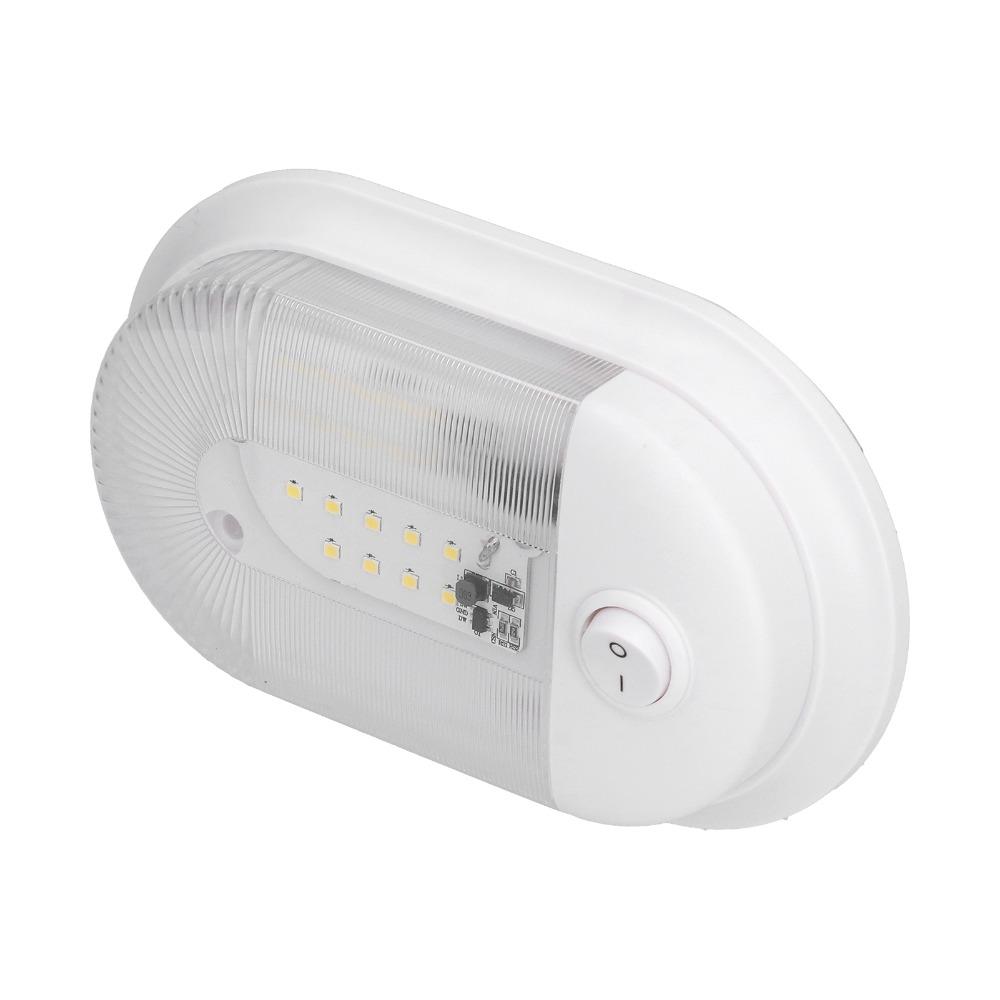 På Av-brytare 360lm Ljusstyrka LED Husbils Tak Kupol Ljus Vitt Ljus Aluminiumplatta Tak Kupol Ljus Husbils Belysning Husbilar