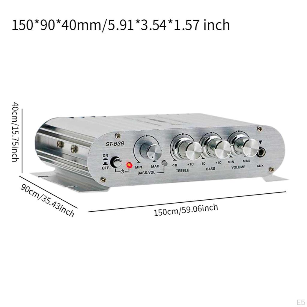 12V 80W X 2 Mini Amplifier Heavy Duty Professional 2.1 Channel Power Sound for