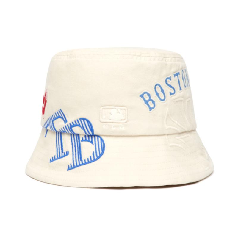 MLB New York Yankees Cotton Bucket Hats Unisex White Fashion 3AHT0601N-00CRS