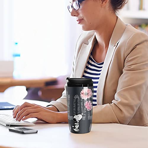 Snoopy Coffee Cup, Insulated Double-Wall Vacuum Insulated Thermos Water Bottle with Lid, Leak-Proof, Direct-Drinking Mug, Perfect for Outdoor Activiti
