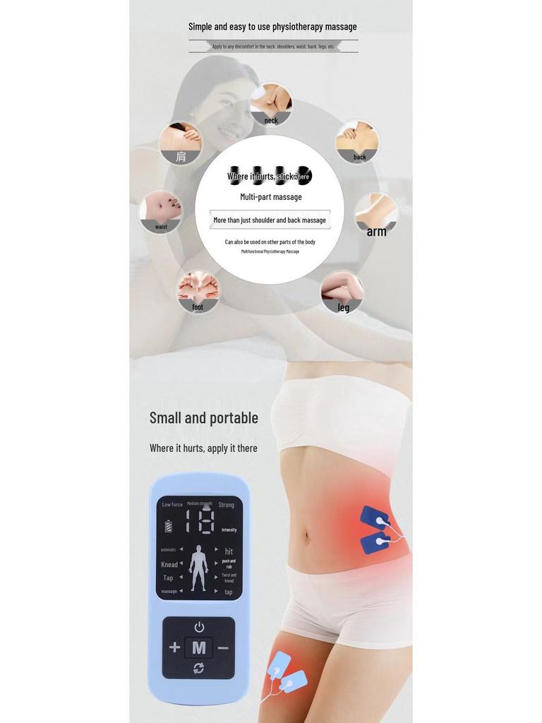 Rechargeable Multi-functional Meridian Pulse Massager with Chinese & English Settings
