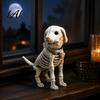 Mroczny Dom Strachów Rekwizyty Czaszka Szczeniak Figurka Żywiczna Halloween Retro Pies Szkielet Statua Dekoracyjne Figurki Zwierząt Gotycka Ozdoba Biurka dla Barów