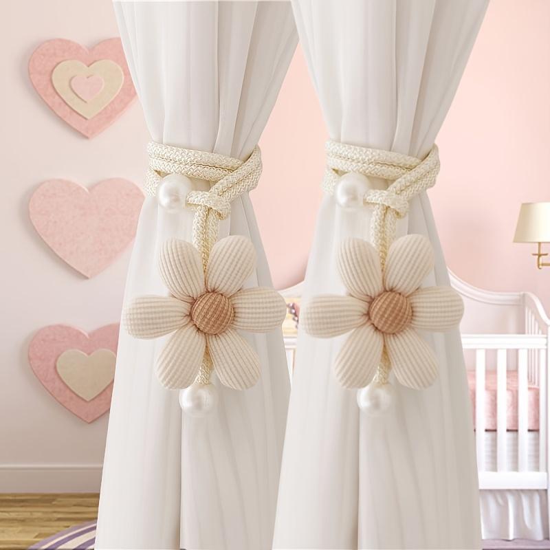 1 Stück 3D Blume Perle Vorhang Raffhalter, Raumdeko Moskitonetz Aufbewahrungsbänder, Türvorhang Kaffee Screen Bindebänder